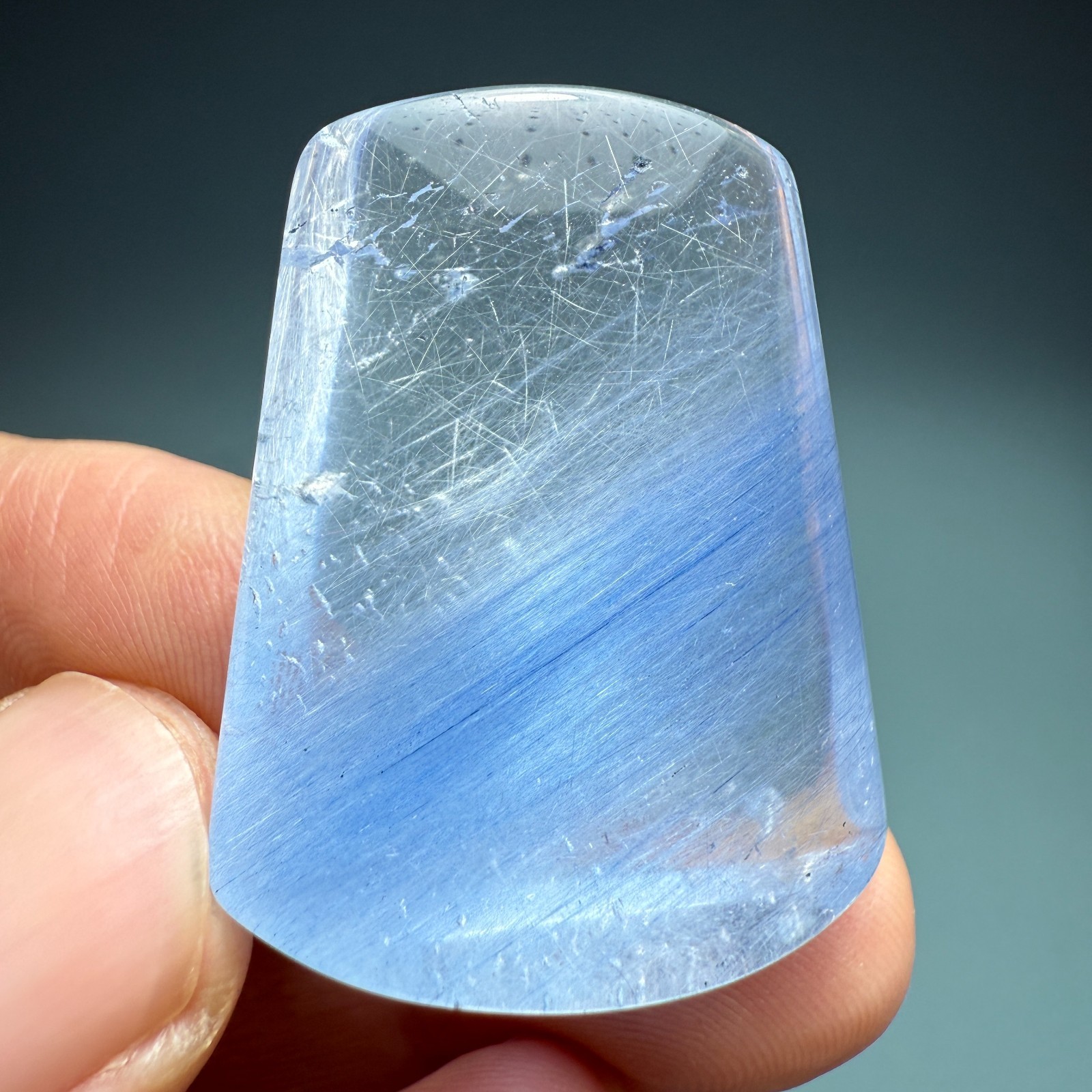94Ct Natural Clear Beautiful Blue Dumortierite Crystal Quartz Polished Specimen