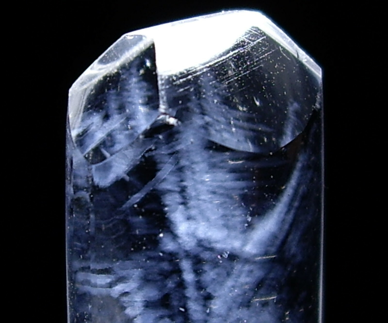 Feathery Blue Internal Light Refraction Phantoms In Super Clear Quartz 23.3cts
