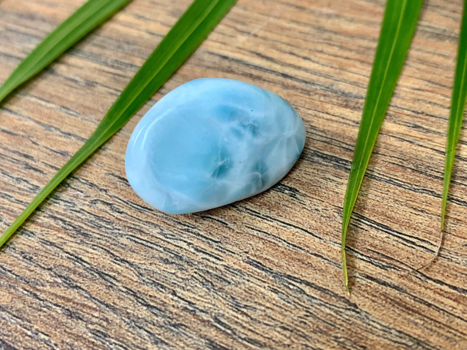 Larimar Tumble Stone Aqua Tumbled Gemstone Mineral Specimen Crystal Chakra