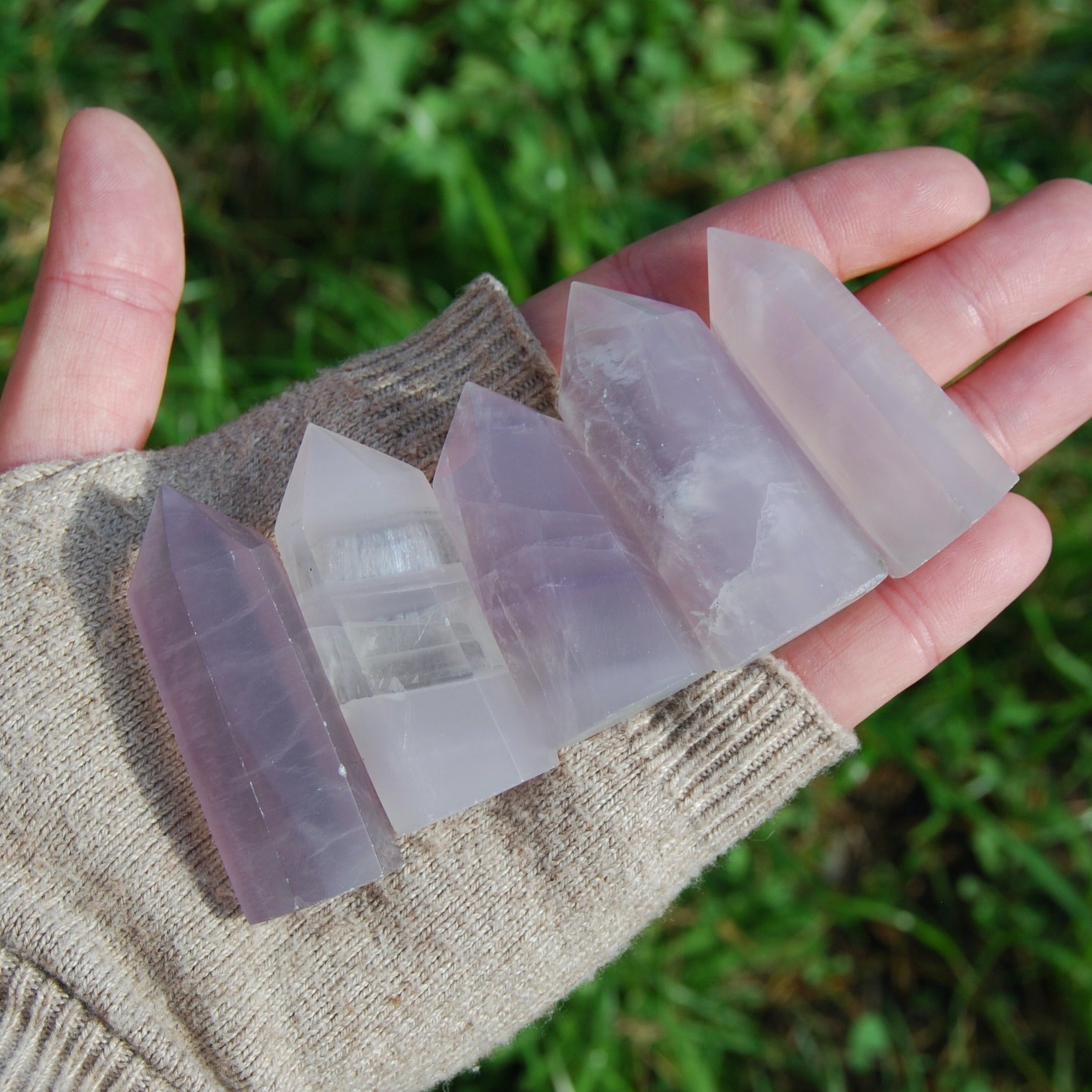 AAA Lavender Yttrium Fluorite Crystal Towers, Argentina