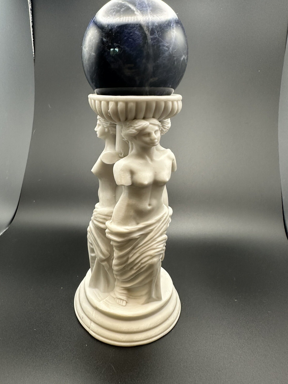 Blue Sodalite Sphere And Statue Stand Crystal Free Shipping