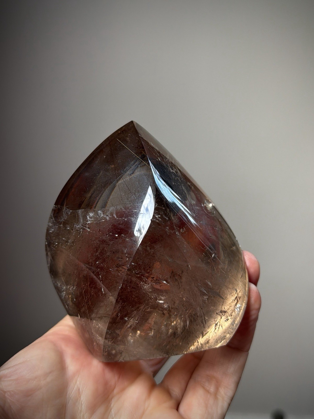 1Lb Gold Rutilated Quartz Crystal Smoky Quartz Rutile Inclusion Quartz Polished