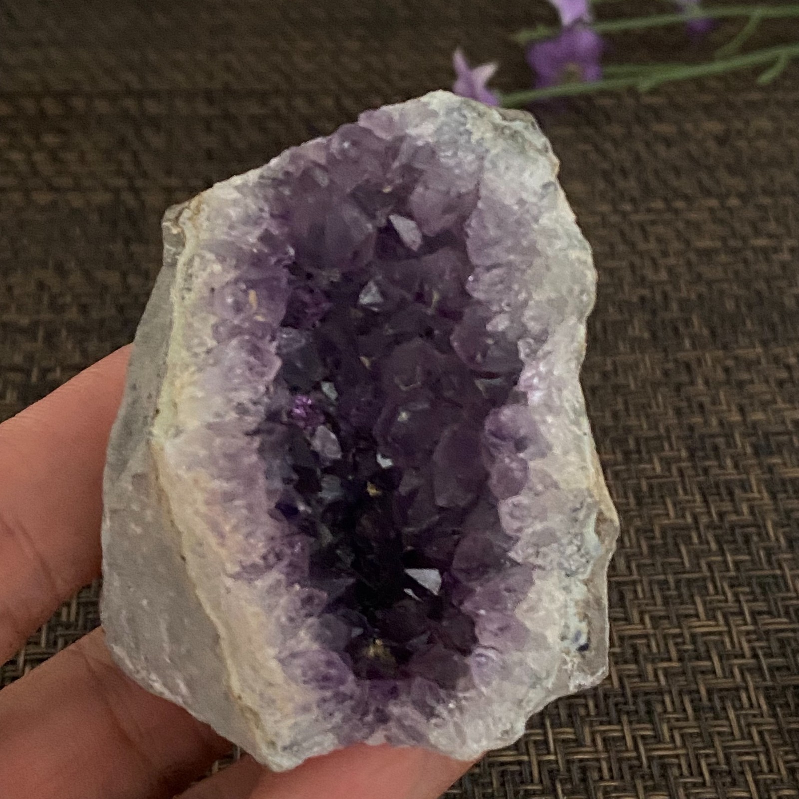 107g Amethyst geode quartz cluster crystal specimen Healing