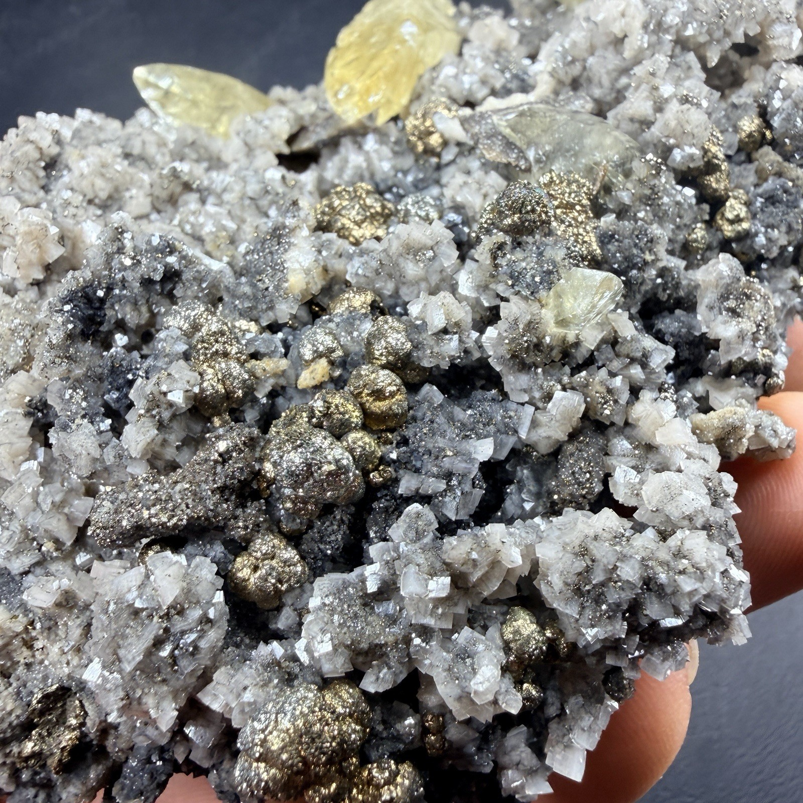 Calcite Botryoidal Chalcopyrite Dolomite Crystal Combo / Missouri *Video