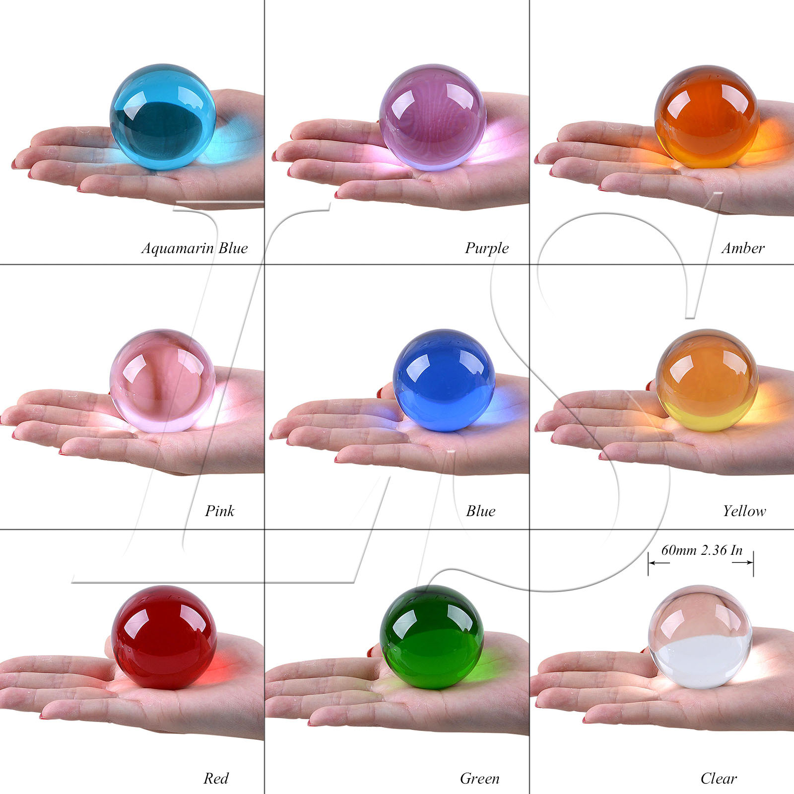 LONGWIN 60MM Crystal Ball Sphere Healing Crystals ORB Photo Props Venue Decor