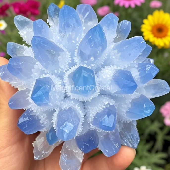 2025Rare Large Raw Blue Quartz Crystal Cluster Natural Rough Geode Reiki Quartz
