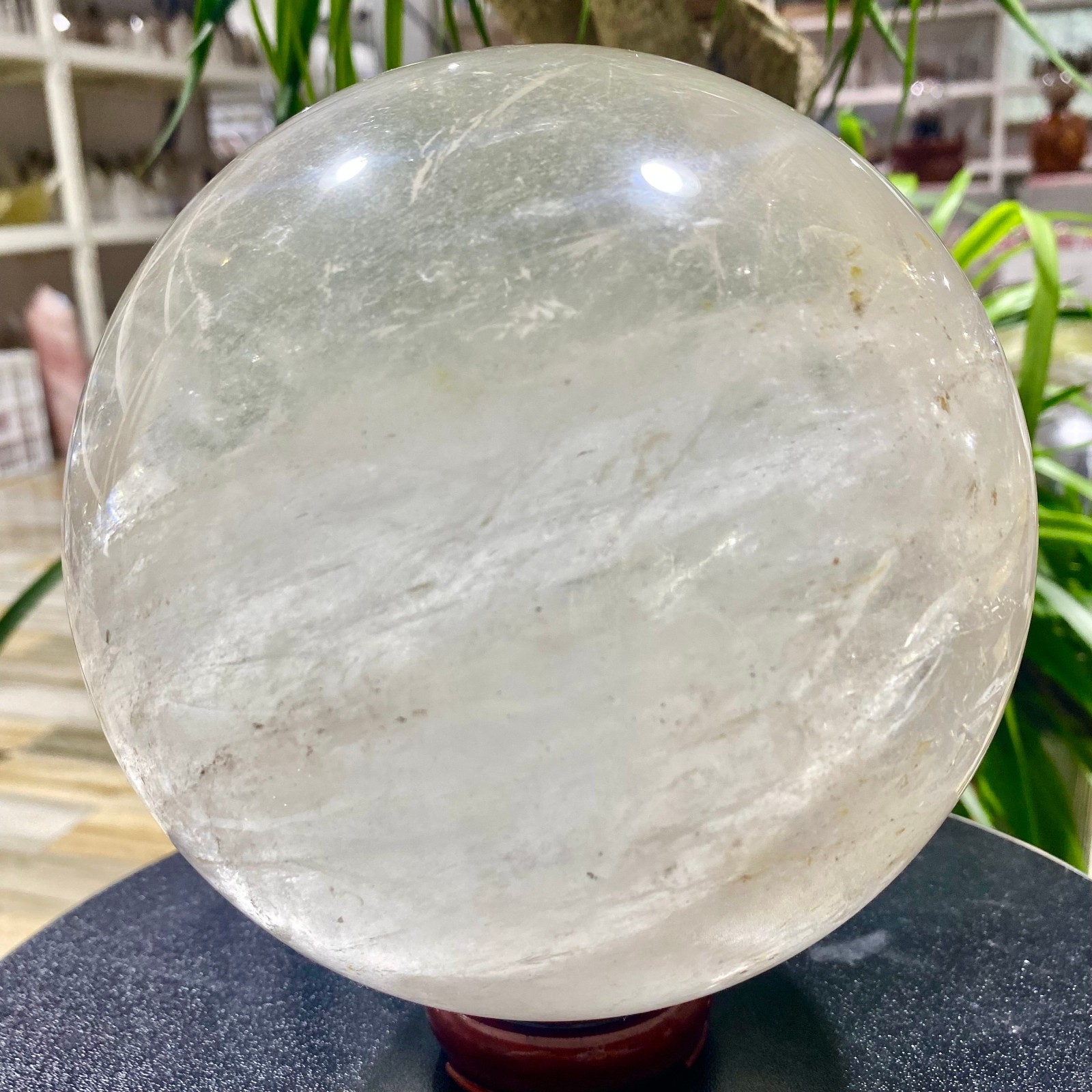 10.8LB white crystal transparent quartz crystal ball Reiki repair