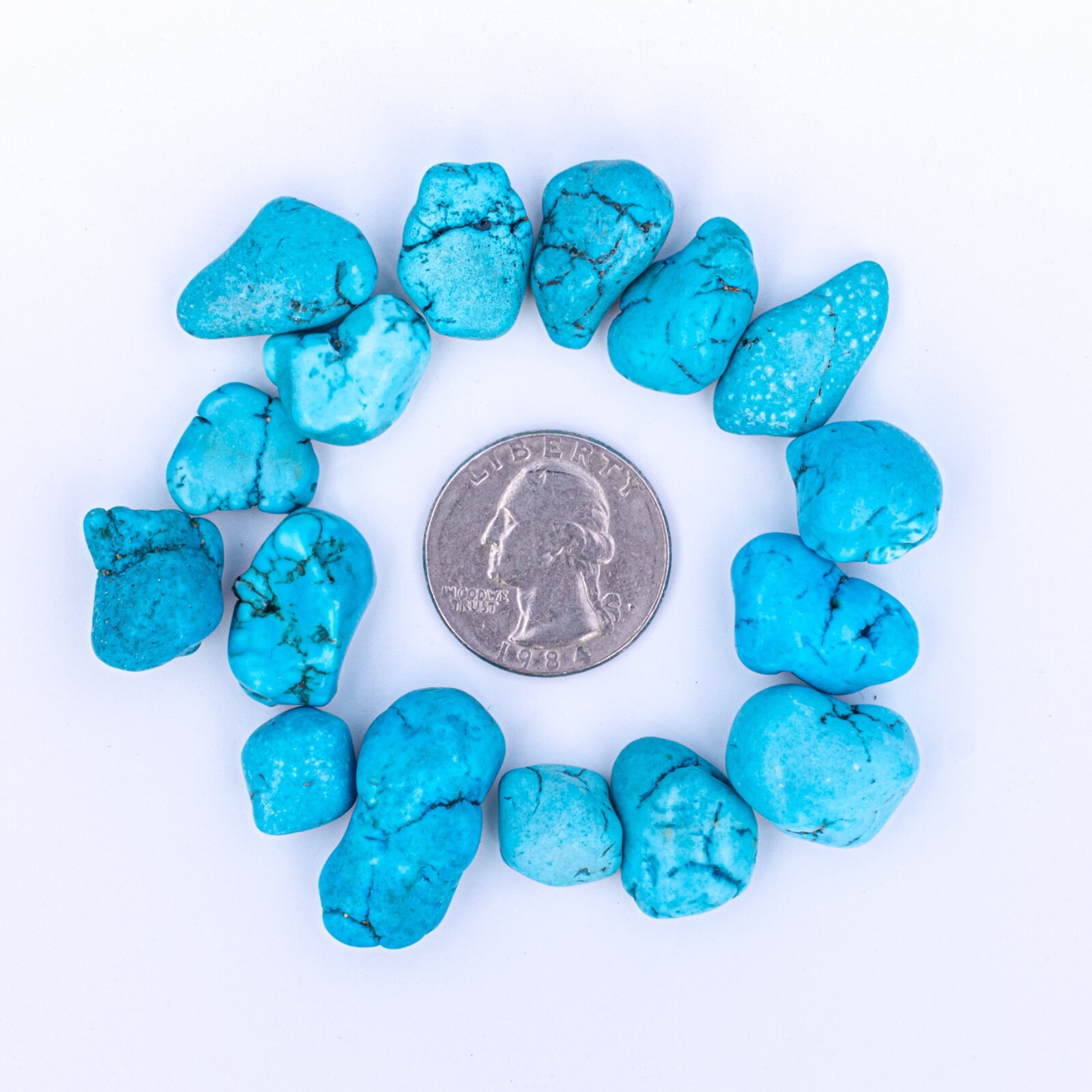 50g Tumbled Blue Turquenite Gemstone Crystals 15-25 Stones Bulk Rocks Wholesale