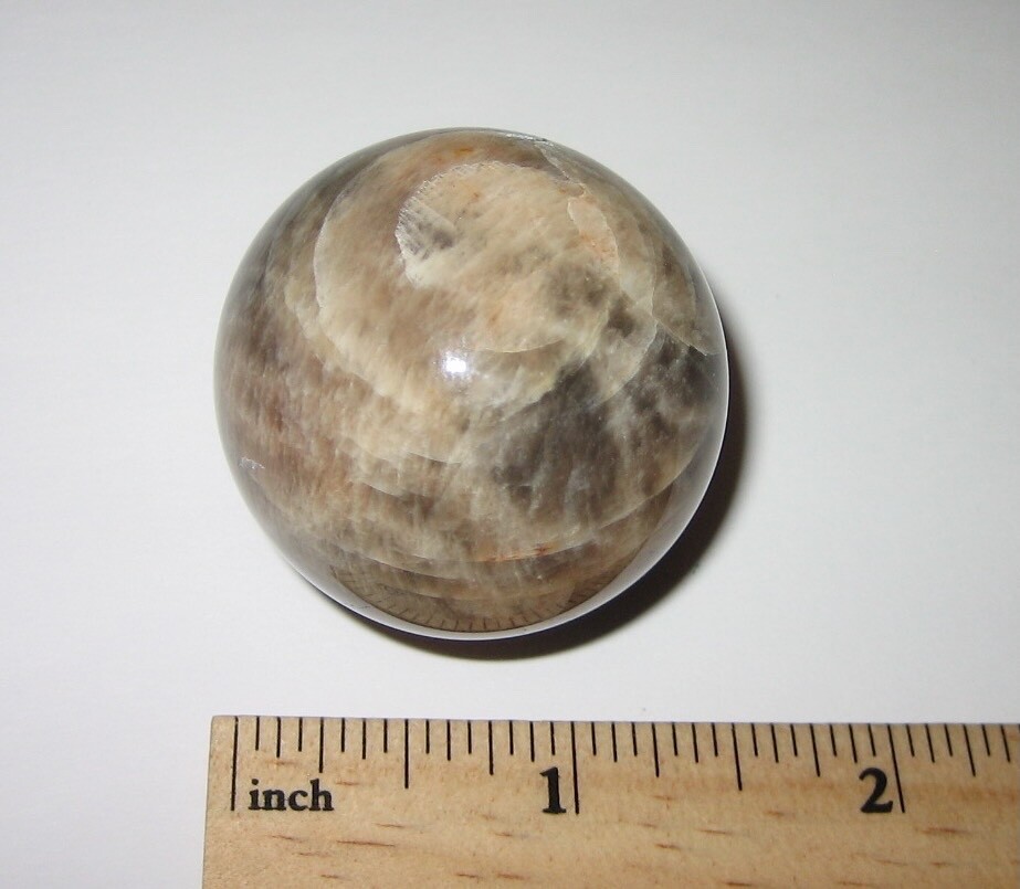 41mm POLISHED NATURAL MOONSTONE CRYSTAL STONE MINERAL SPHERE MADAGASCAR 76.7g *A