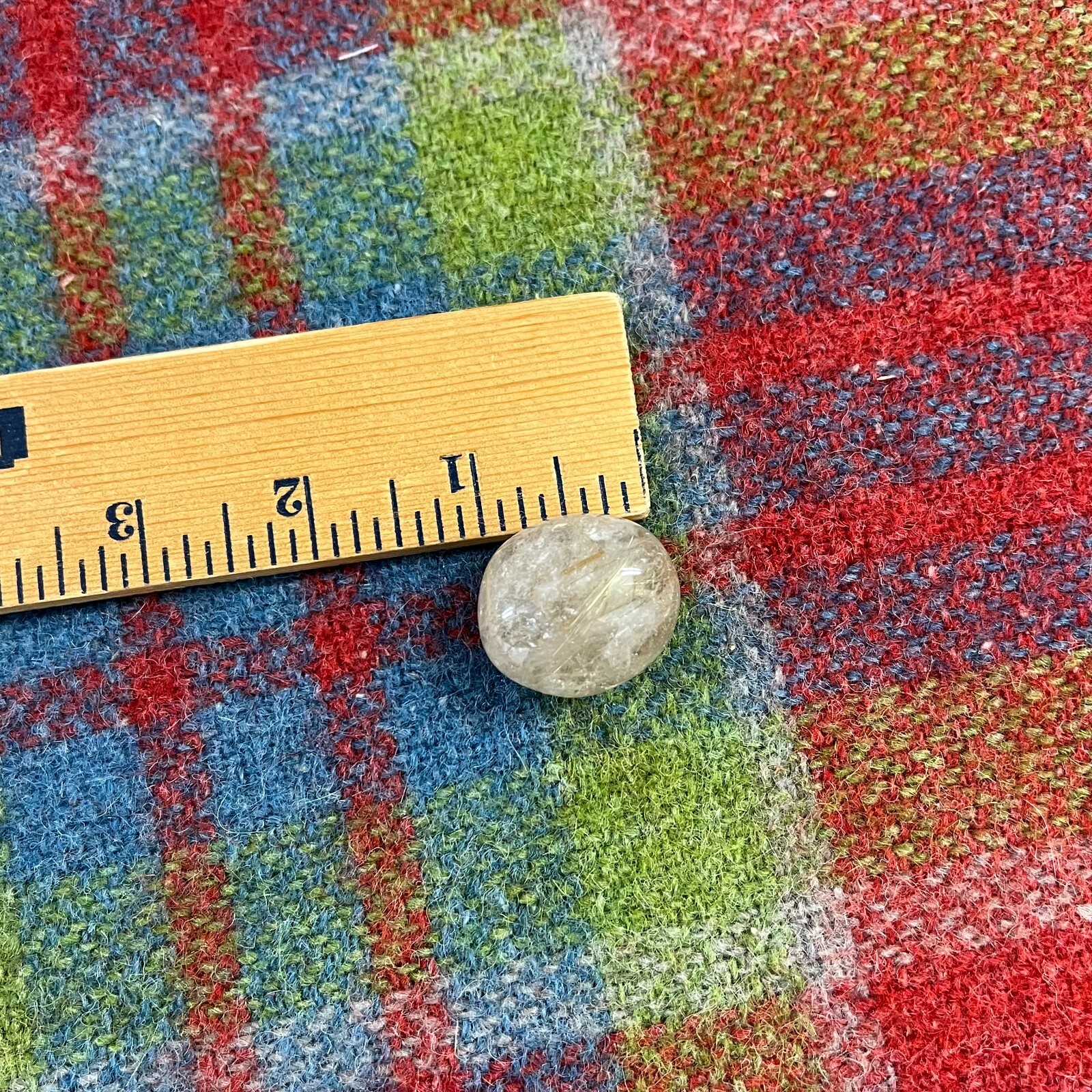 Rutilated Quartz Crystal Gemstone Clear Gold & Silver Strand Sphere 21 Grams
