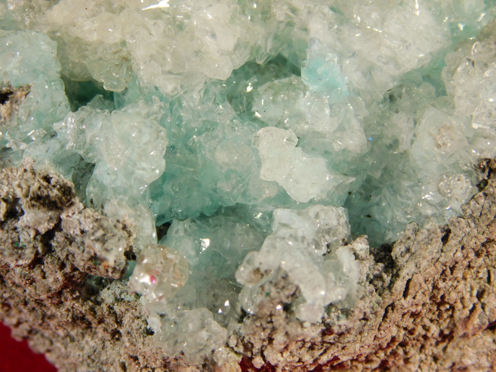 Light BLUE! CHRYSOCOLLA Cluster with Translucent Druzy Quartz Mexico 195gr