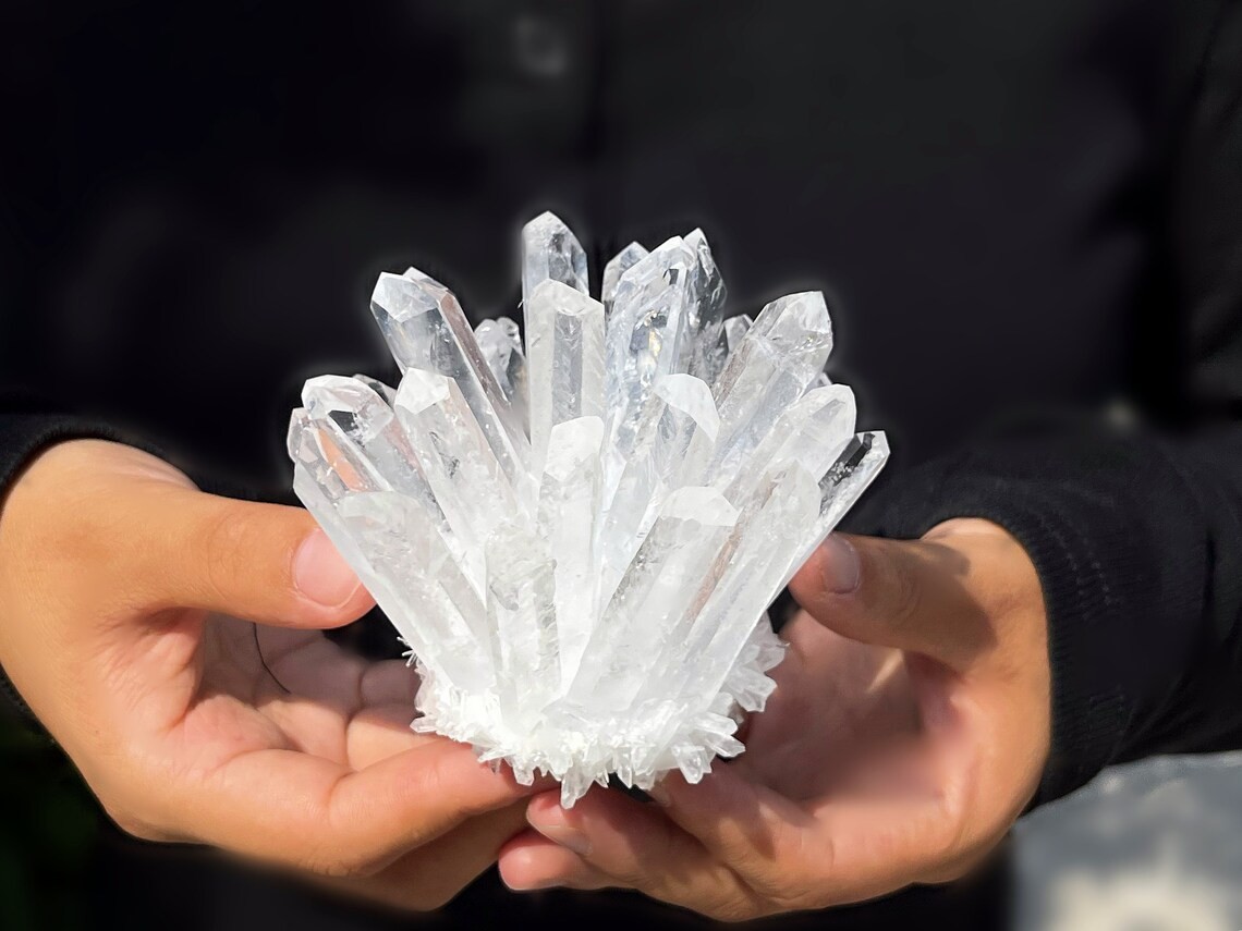 Natural Clear Quartz White Crystal Cluster Raw Mineral Specimen Reiki Home Decor