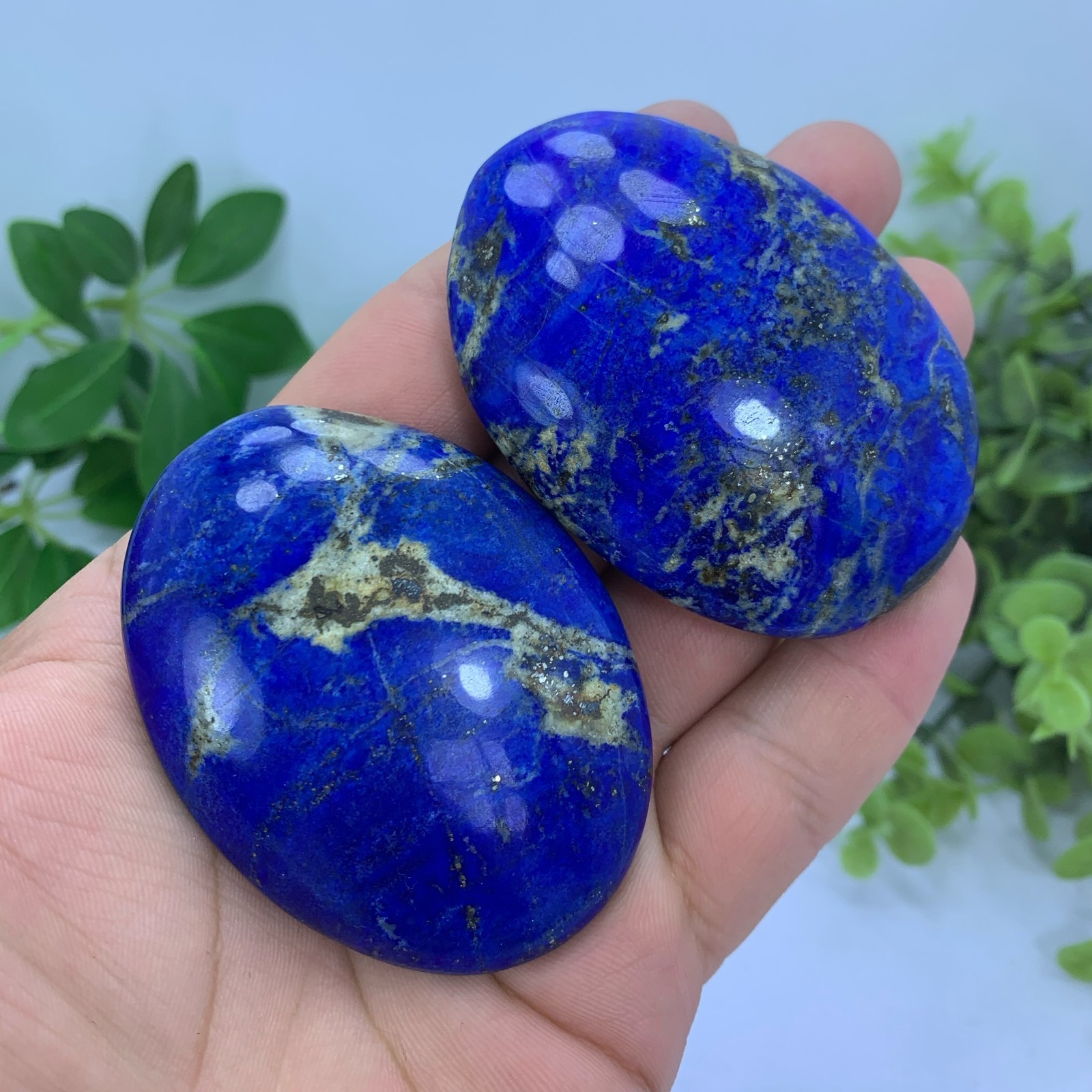 Lapis Lazuli Blue Polished Palm Stones, Lapis Crystal Palm Stones, Blue Lapis