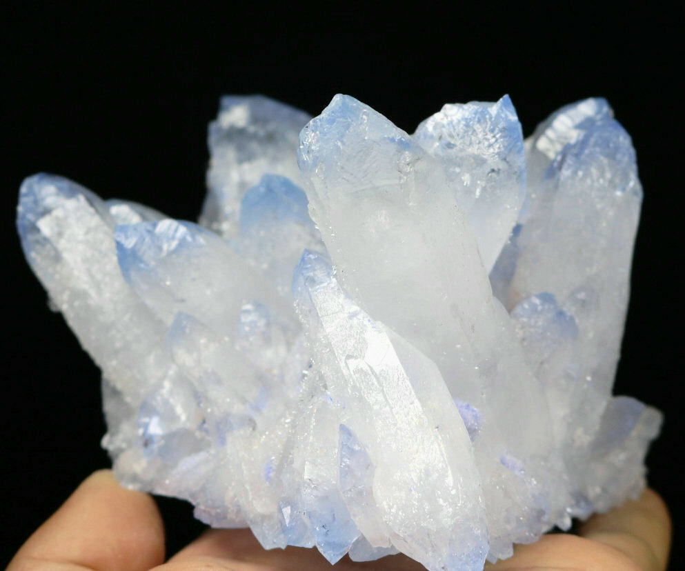 1.69lb Rare Beatiful Blue Tibetan Ghost phantom Quartz Crystal Cluster Specimen