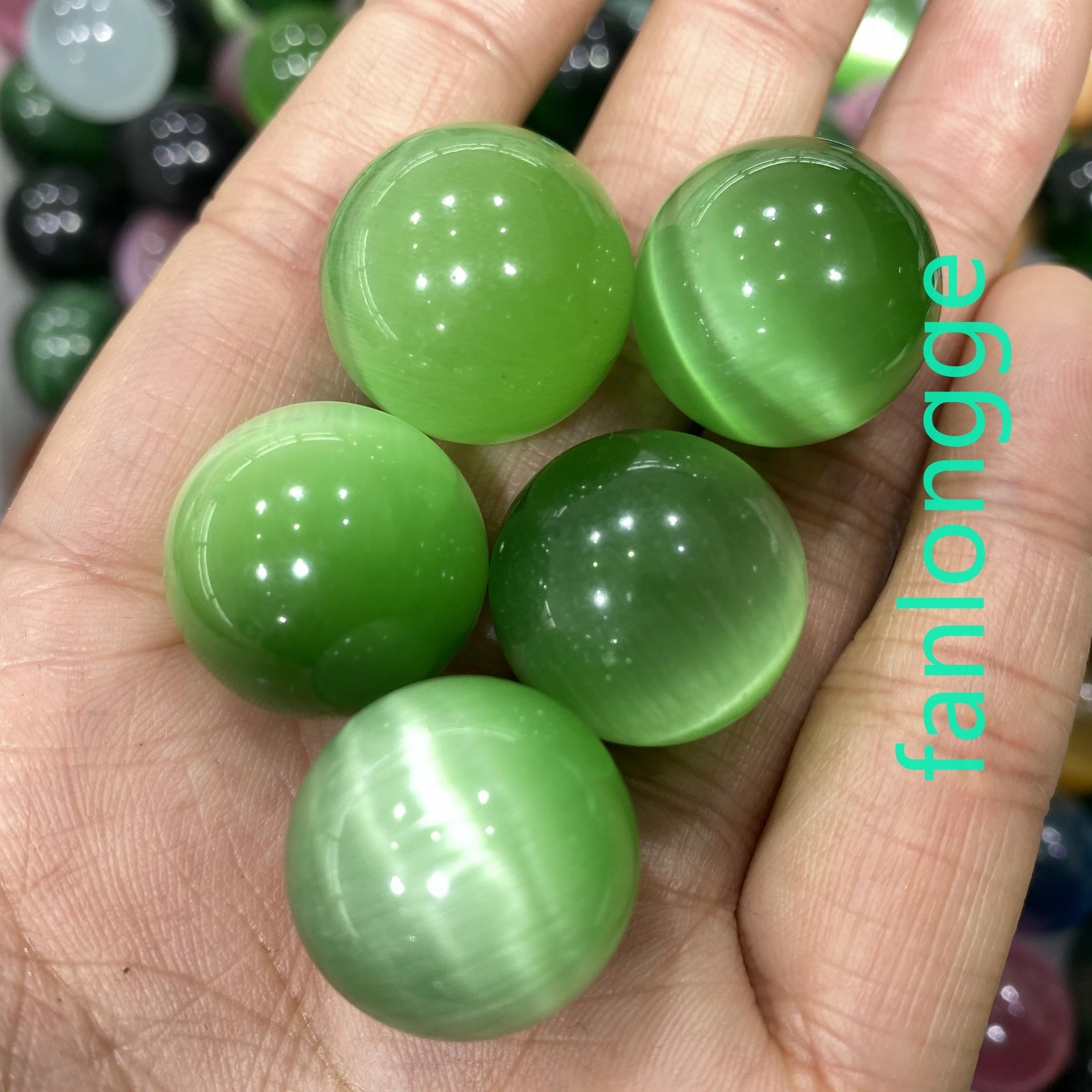5pc Wholesale Cat’s eye Ball Quartz Crystal Sphere Gem Healing 20mm