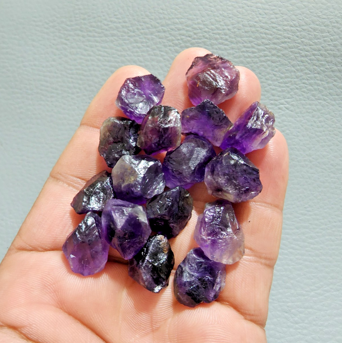 16 PCS Unique A+ Purple Amethyst Rough Gemstone Raw Size 15-18 MM Crystal Rough