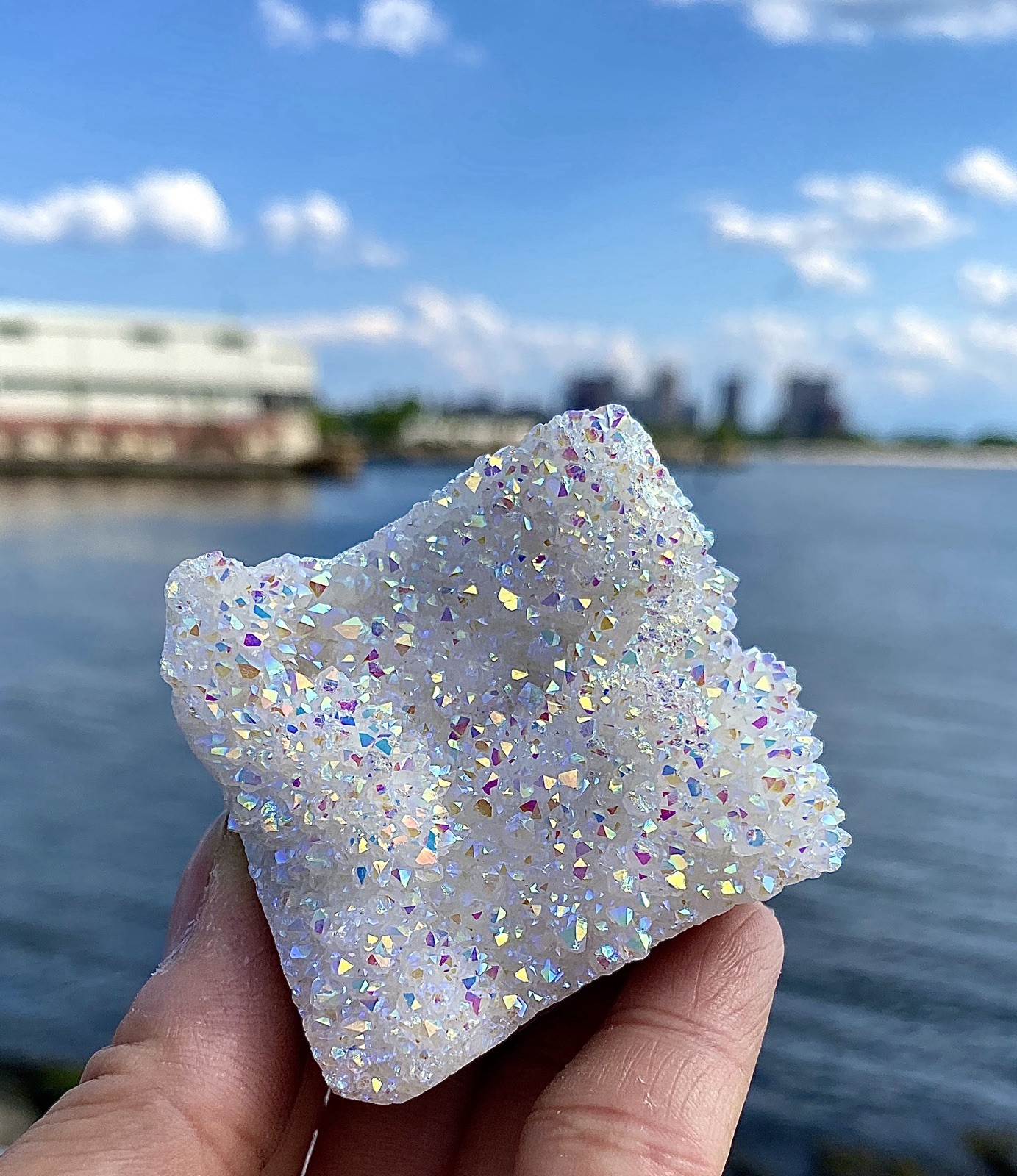 Wholesale 2 Lbs Angel Aura Quartz Cluster Natural Crystal