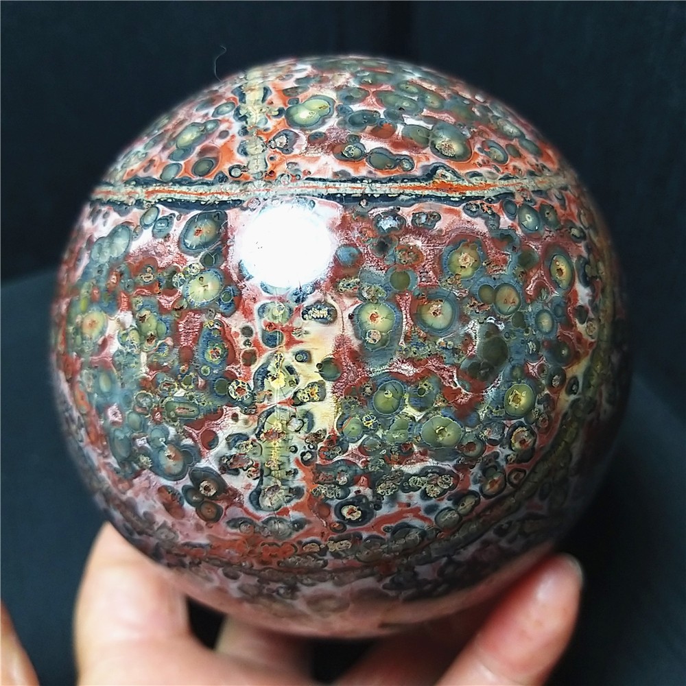 RARE 1186G Natural Polished Colorful Agate Crystal Ball Healing Madagascar A4897
