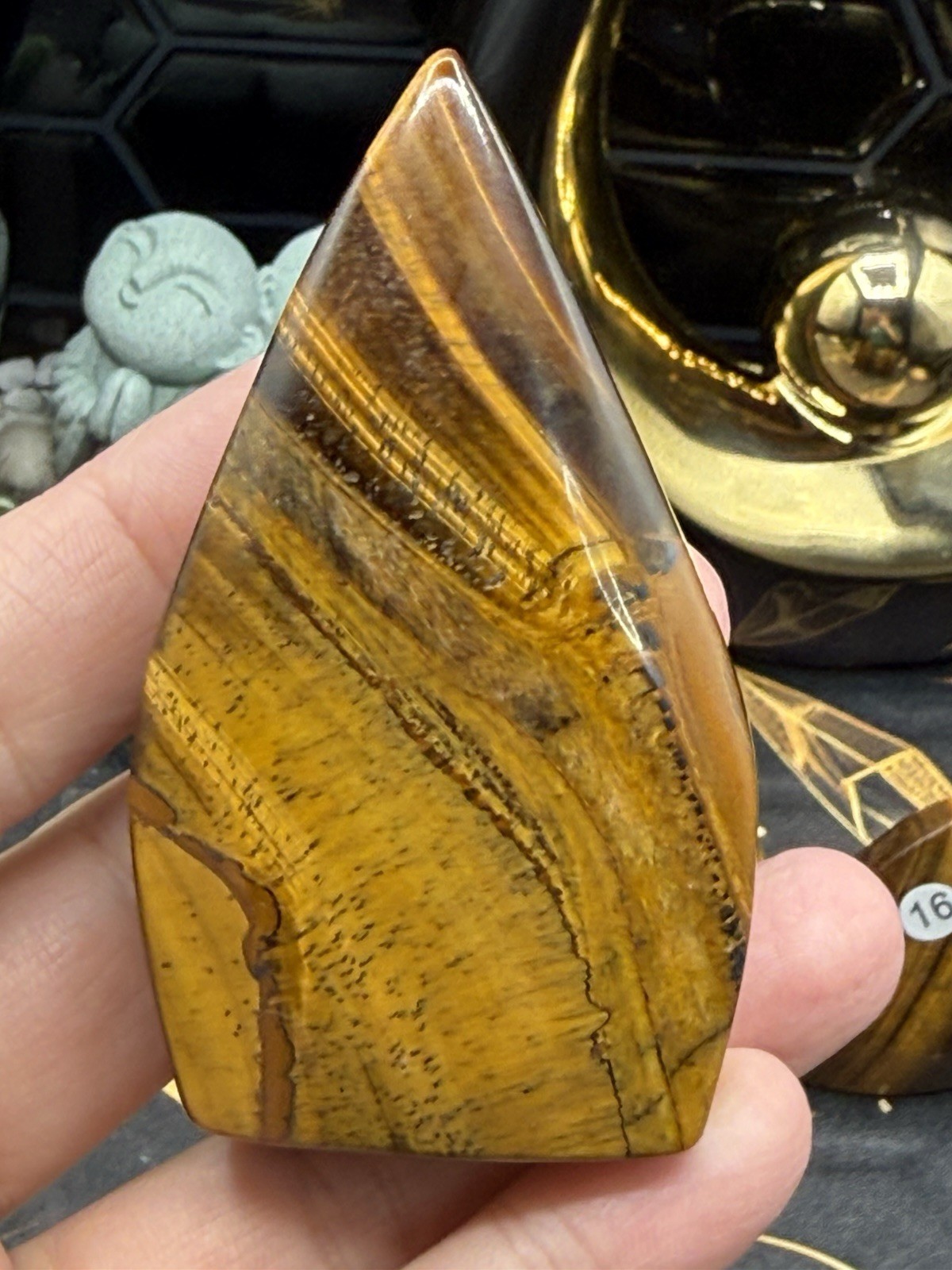 Natural Tigers eye Candle Flames Points beautiful color Free shipping