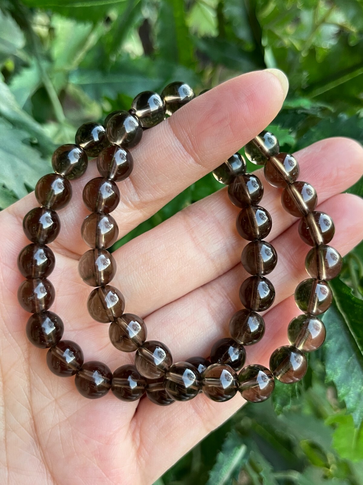 Grade A++ Smoky Quartz Crystal Bead Bracelet 8mm,Genuine Gemstone Bracelet,Bulk