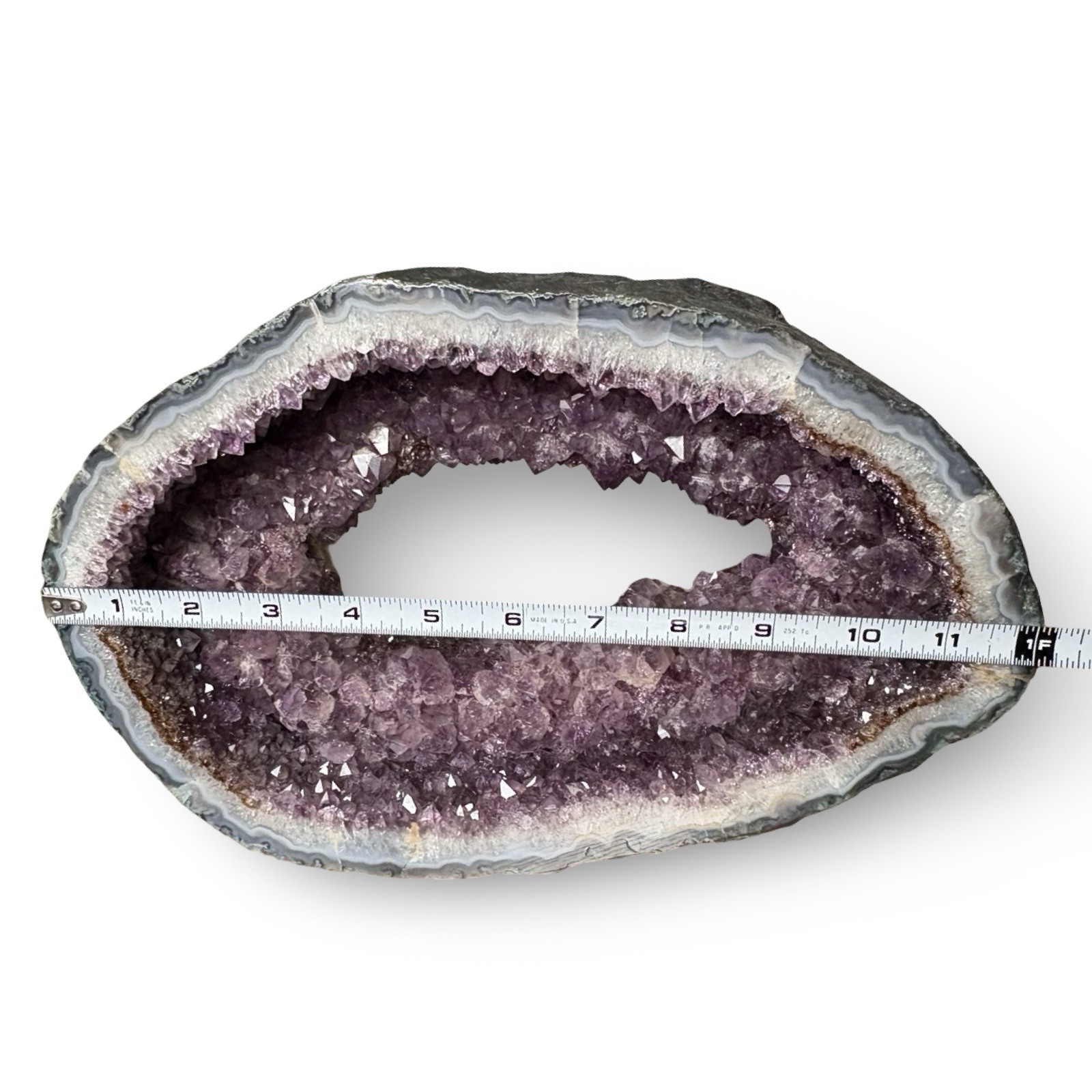 Vintage 15lb Amethyst Geode Crystal Cluster 12x7x4” Purple Druzy Portal Cathedra