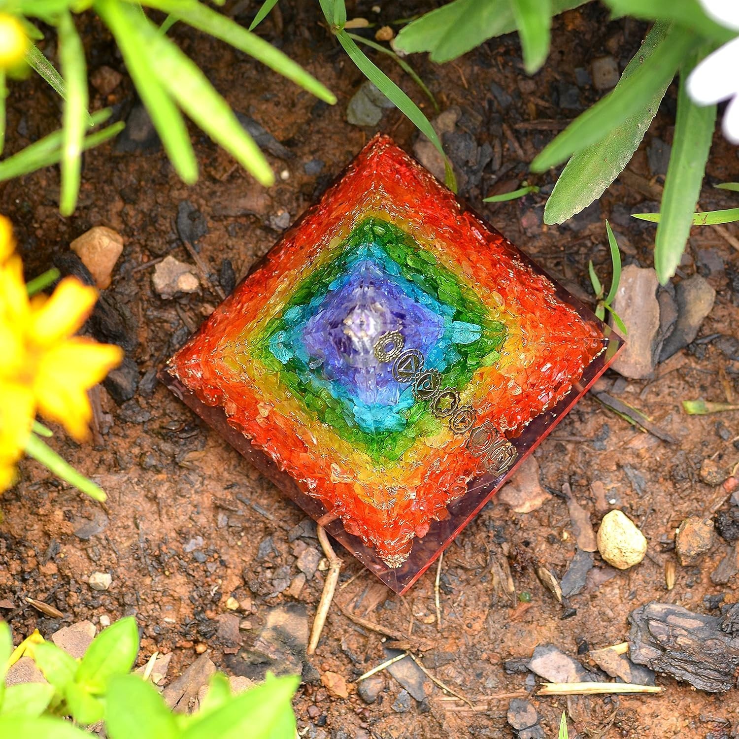 Handcrafted Orgone Pyramid Chakra Balancing Energy Generator Meditation Pyramid