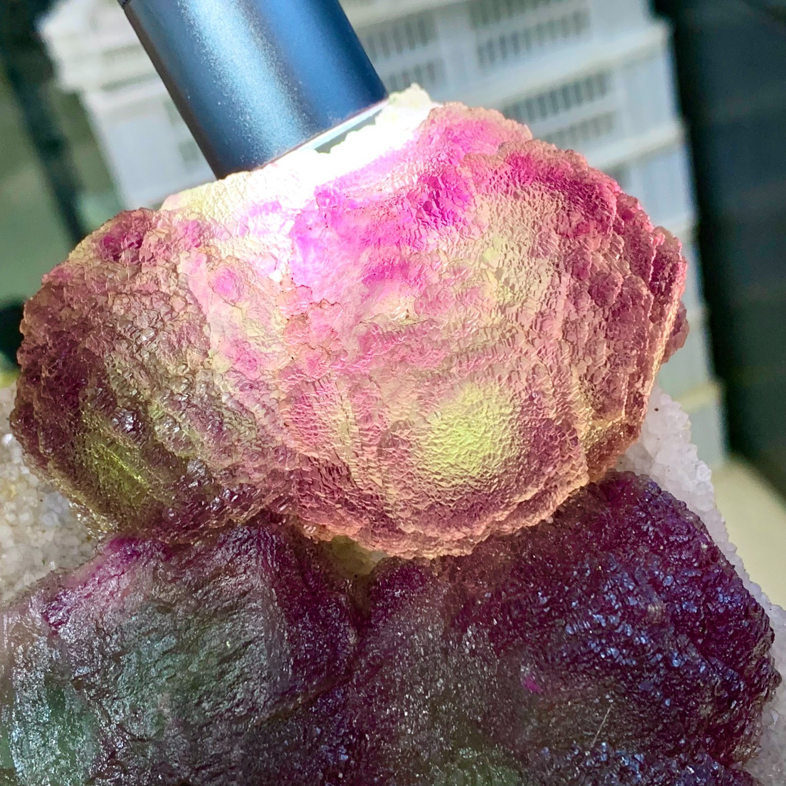 105G Rare transparent purple cubic fluorite mineral crystal sample/China
