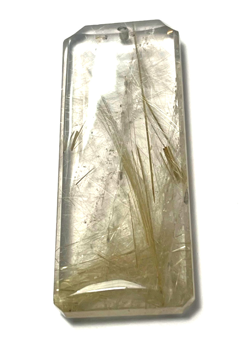 AMAZING GOLDEN RUTILATED QUARTZ PENDANT 80.75CARATS DRILLED HOLE BELOW WHOLESALE