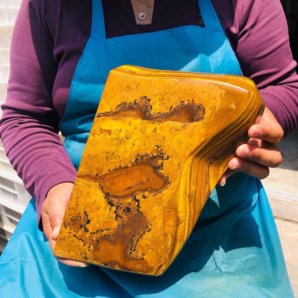 7.61 LB Natural Tiger Eye Polished Specimen Home Decor Raw Healing Stone 5359