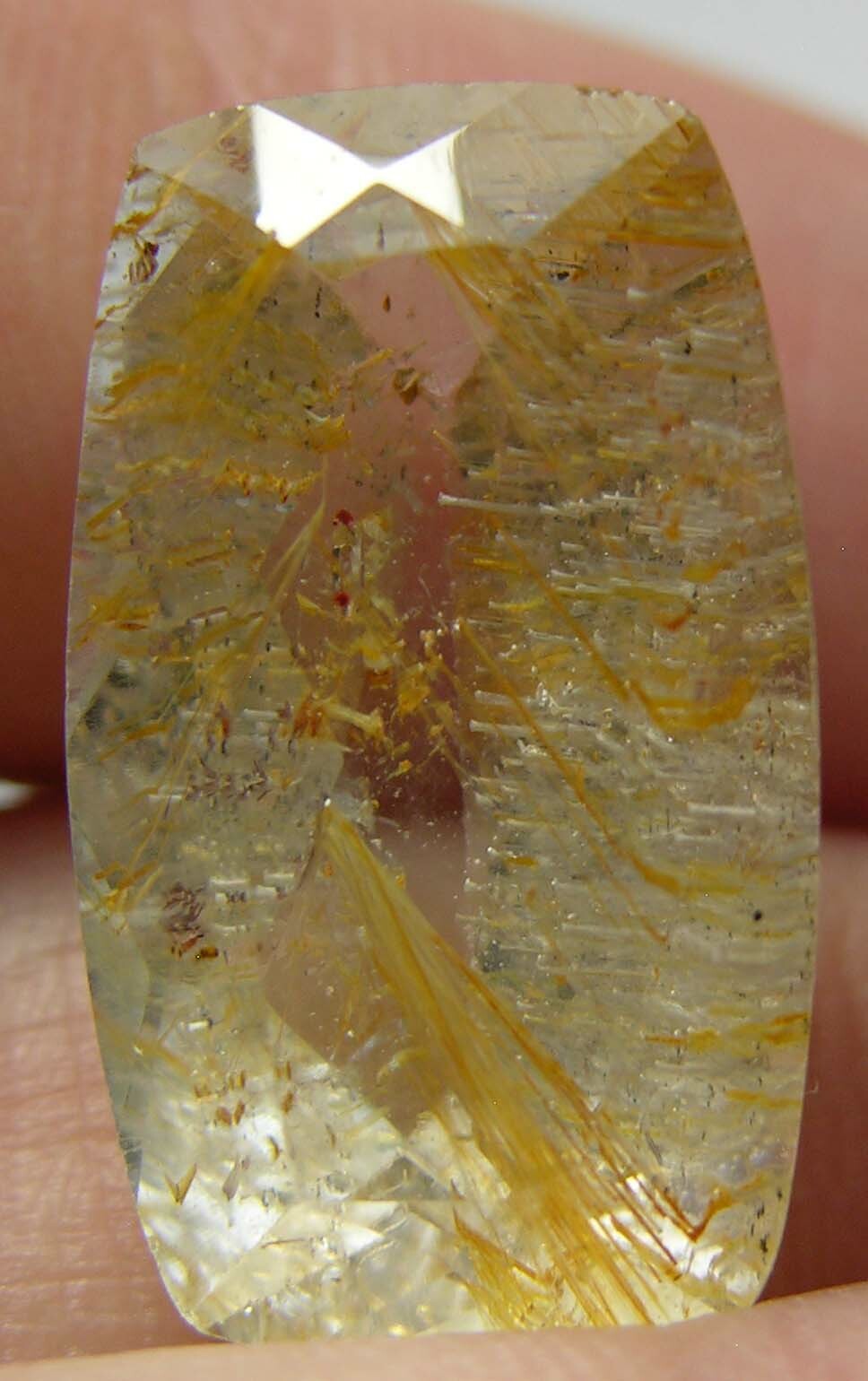 12.30ct Brazil 100% Natural Golden Rutilated Quartz Antique cut Gemstone 18mm