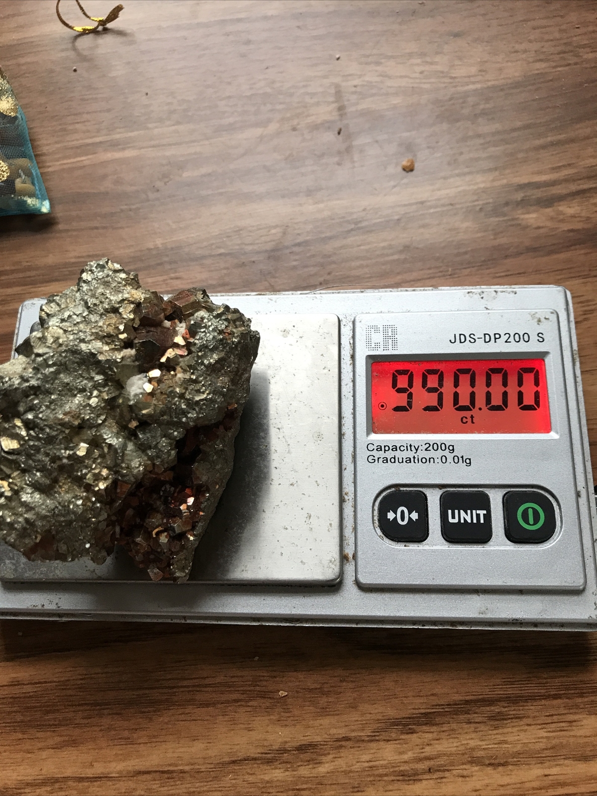 Gorgeous pyrite crystal cluster specimen, Peru 198 grams. false gold 990 ct
