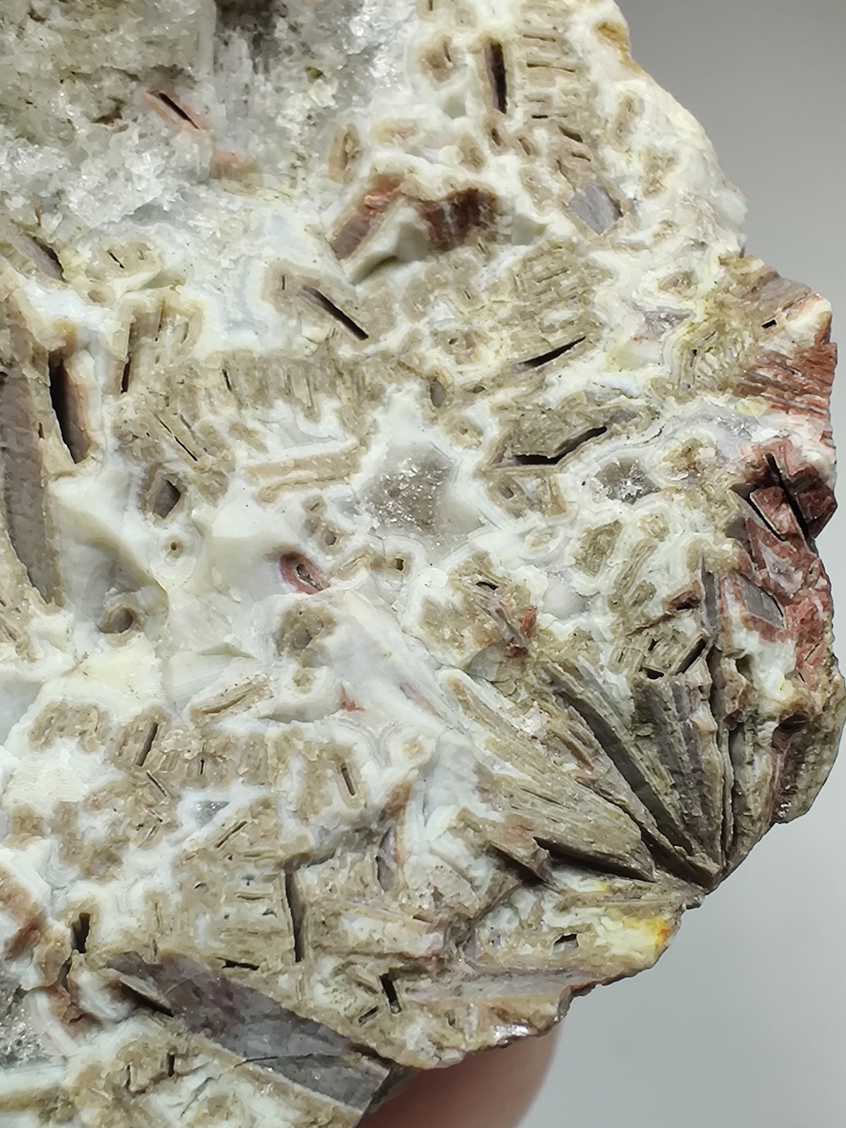 Anhydrite Quartz pseudo on matrix. Paterson, New Jersey. 209 grams.