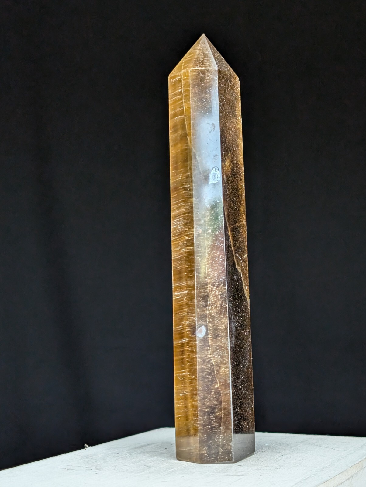Tiger Eye Tower Crystal Gemstone Large Big Tall Point Chakra