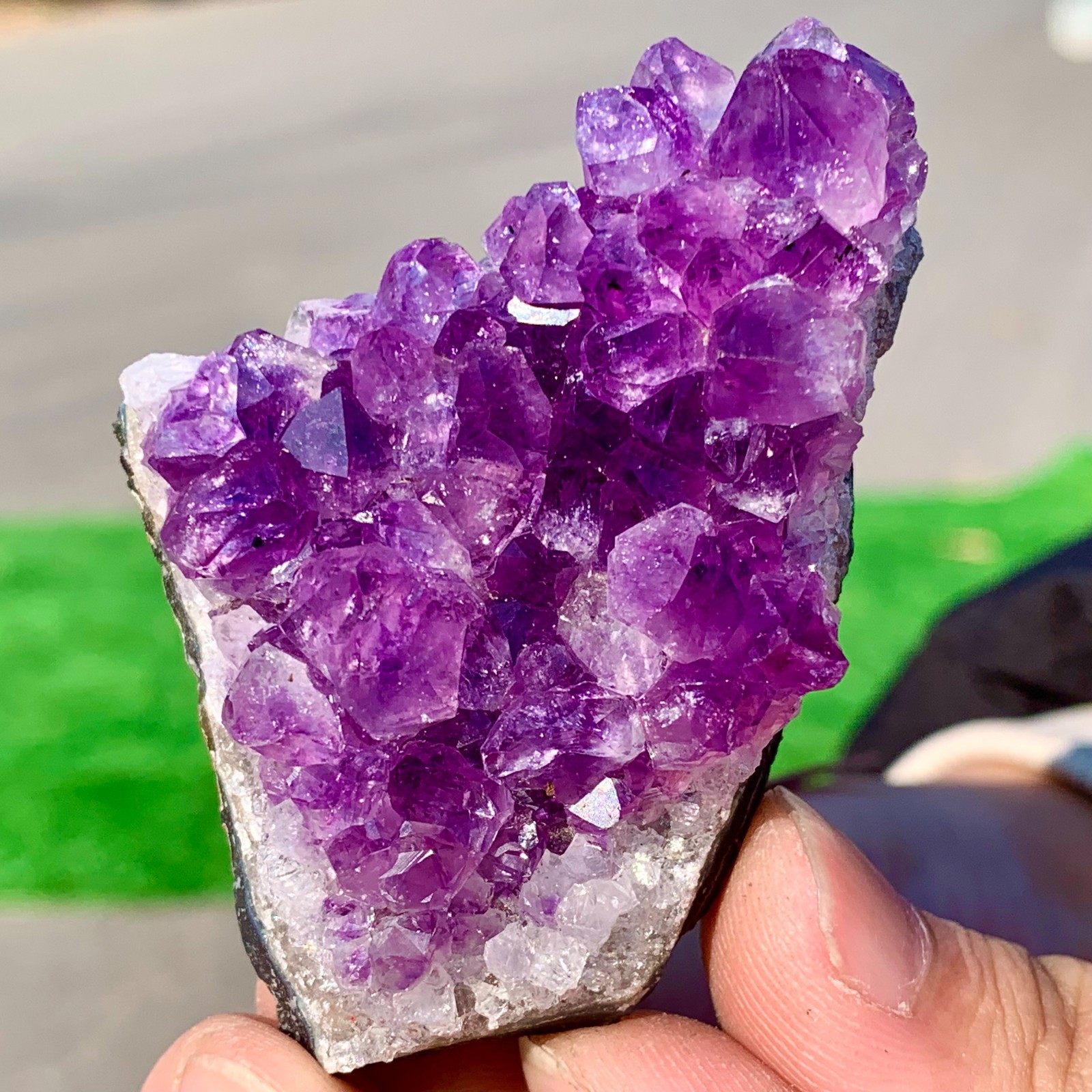 77G Natural Amethyst geode quartz cluster crystal specimen Healing A378
