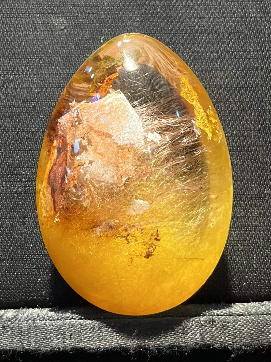 55*38*25mm A++ Natural Gold Rutilated Quartz Titanium Crystal Reiki Pendant Gift