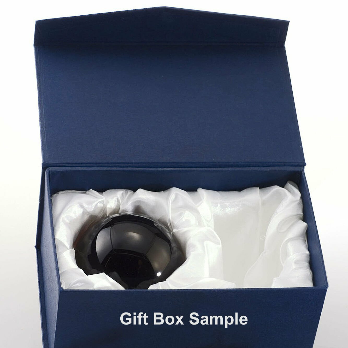 Clear Crystal Ball Sphere 60mm 2.3 inch With Silver Flower Stand in Gift Box
