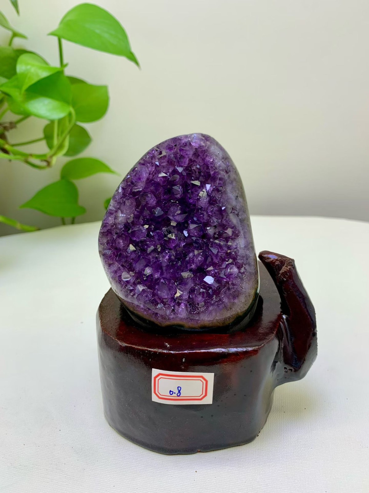 0.8kg Natural Amethyst Geode Quartz Crystal Specimen reiki healing