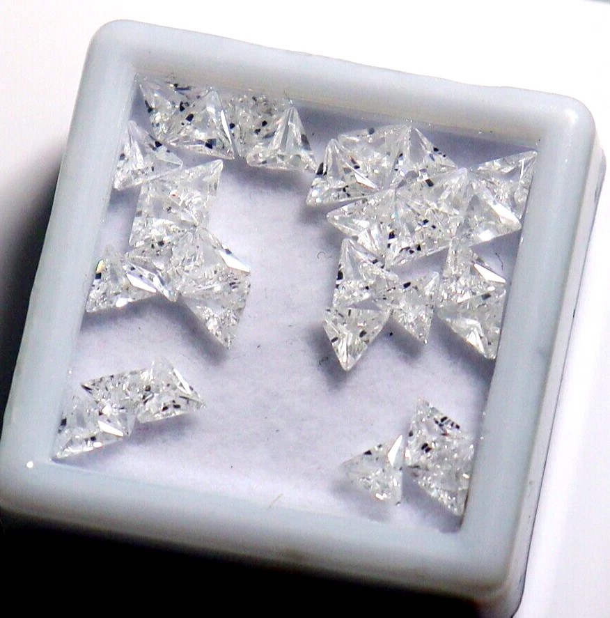 2.20 CT 10 PCS Loose Gemstone Trillion Shape Natural White Sapphire Gemstone