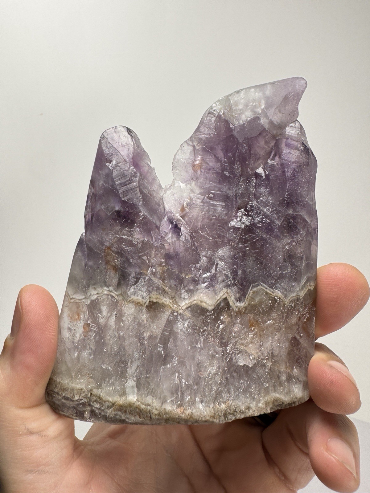 Boreal Amethyst Auralite 23 Crystal – Vertical Cut Polished Face
