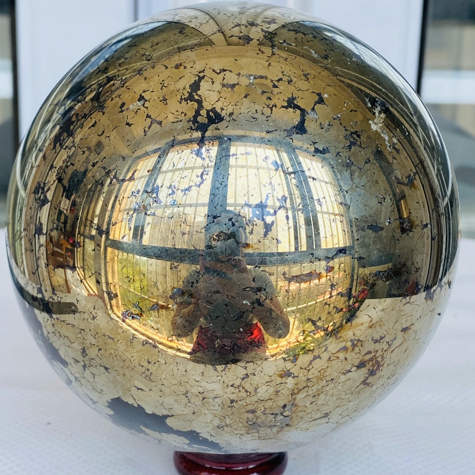 Natural Chalcopyrite Quartz Crystal Ball Energy Reiki Healing 4640g