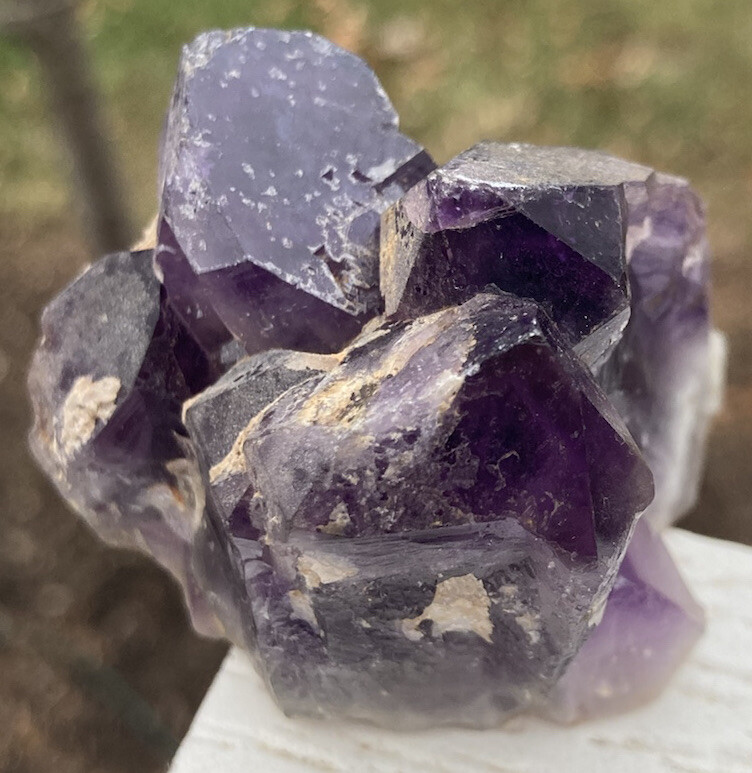 Dark Purple AMETHYST Quartz Healing Crystal Point Cluster MUMBWA ZAMBIA 2.24″