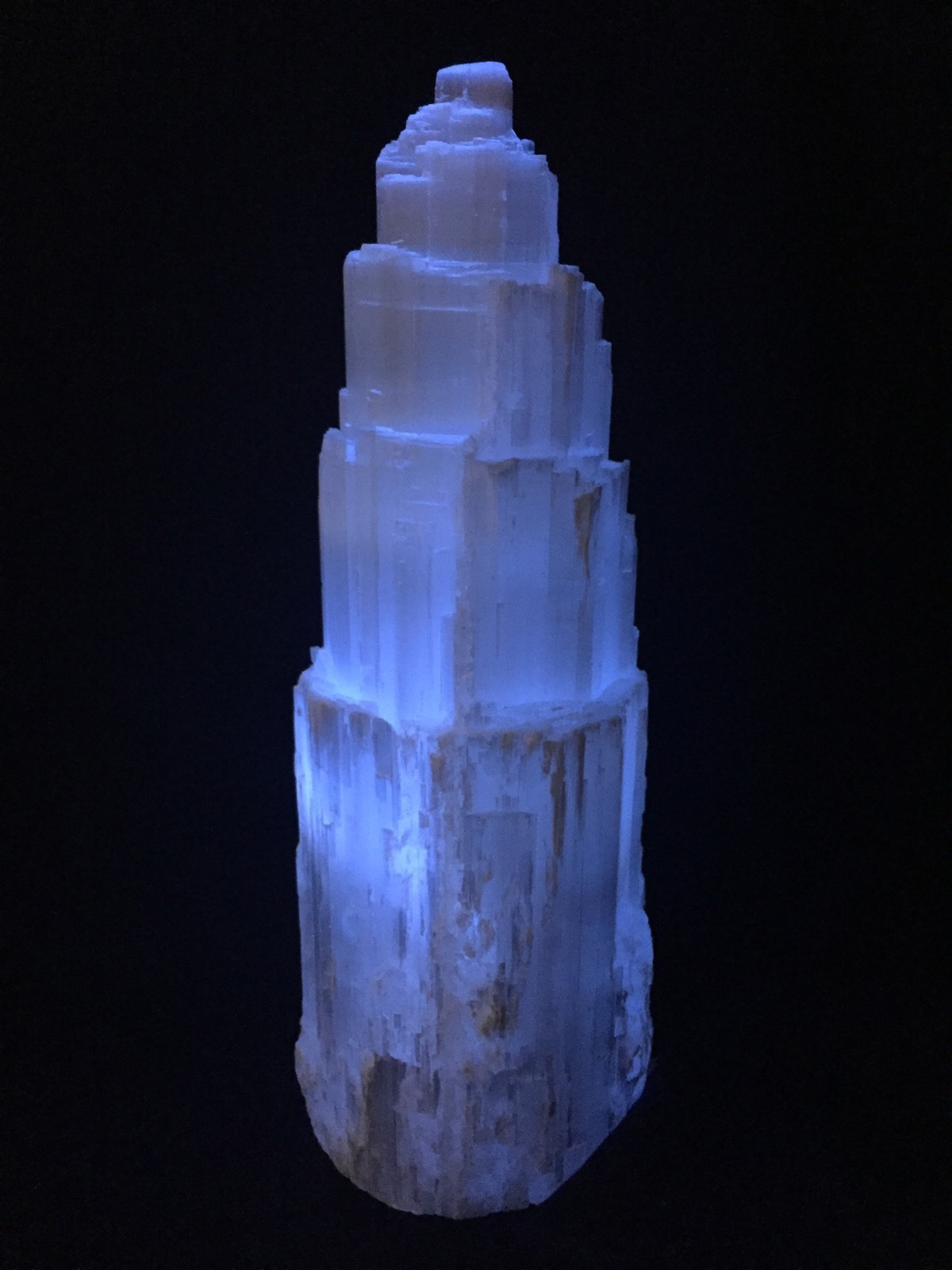 10″ Large Selenite Lamp Carve Crystal Lamp Multi Color Selenite Lamp Tower Lamp.