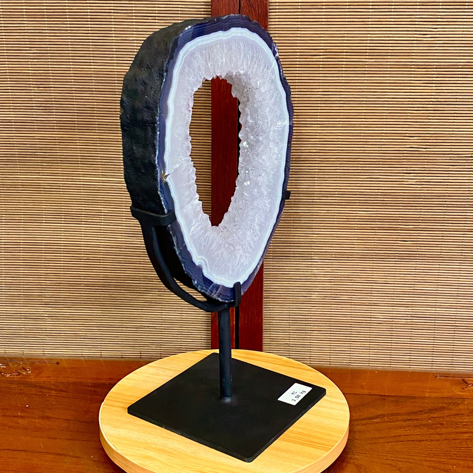 8.59LB Natural Amethyst Cave Crystal Slice Crescent shaped Hand Cut Repai