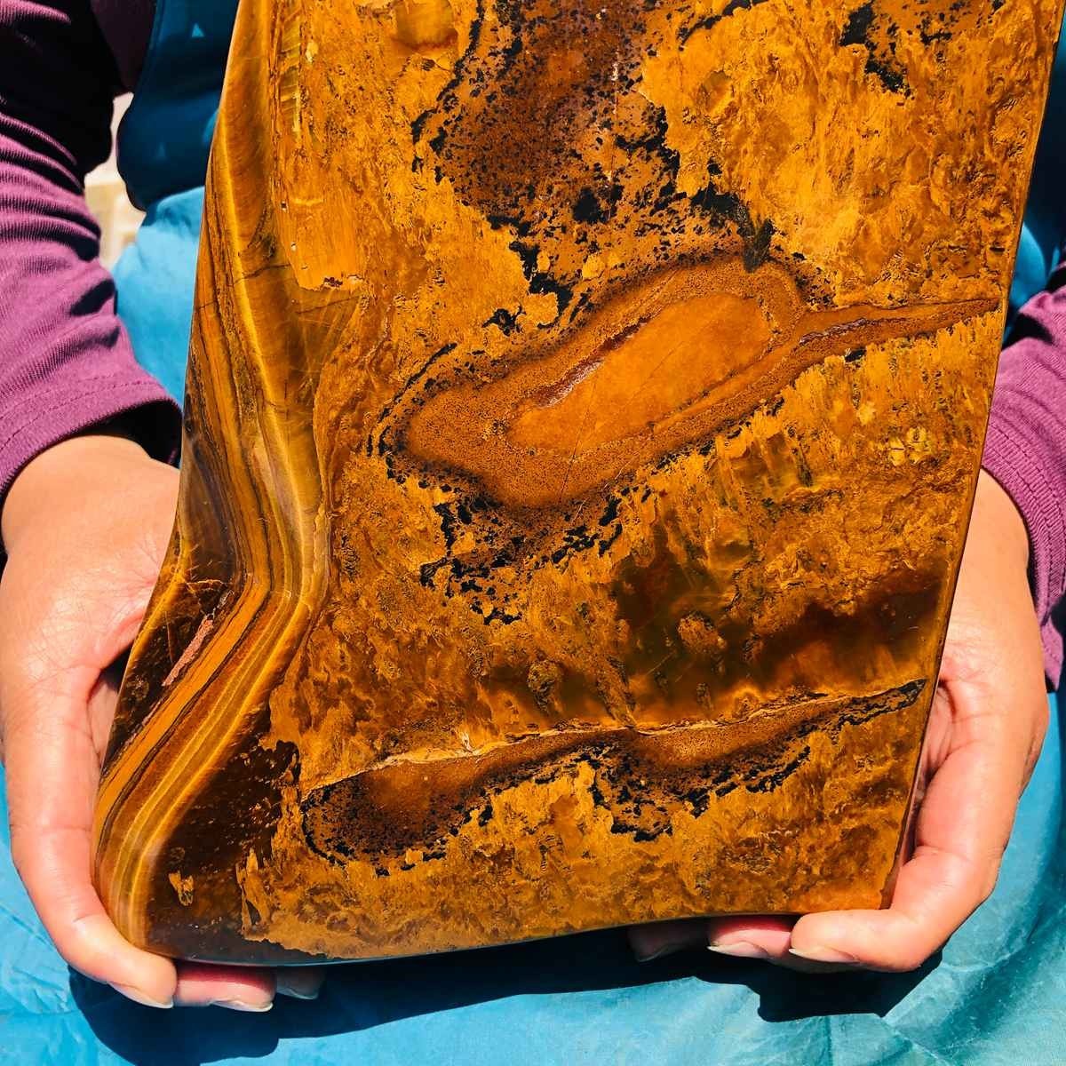 7.61 LB Natural Tiger Eye Polished Specimen Home Decor Raw Healing Stone 5359