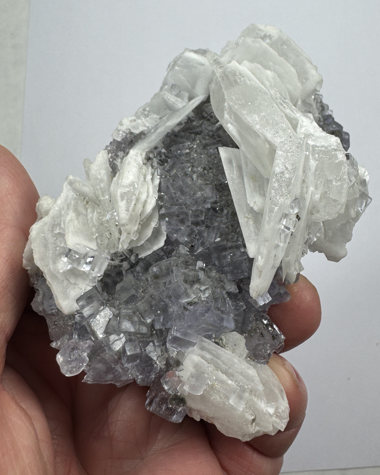 Fluorite, Dolomite, and Calcite, Jaimina Mine, Asturias, Spain