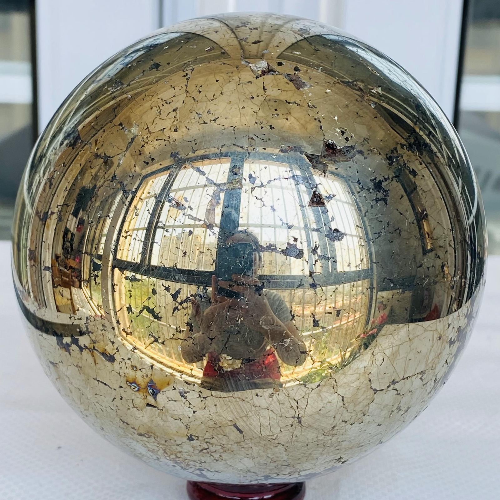 Natural Chalcopyrite Quartz Crystal Ball Energy Reiki Healing 4640g