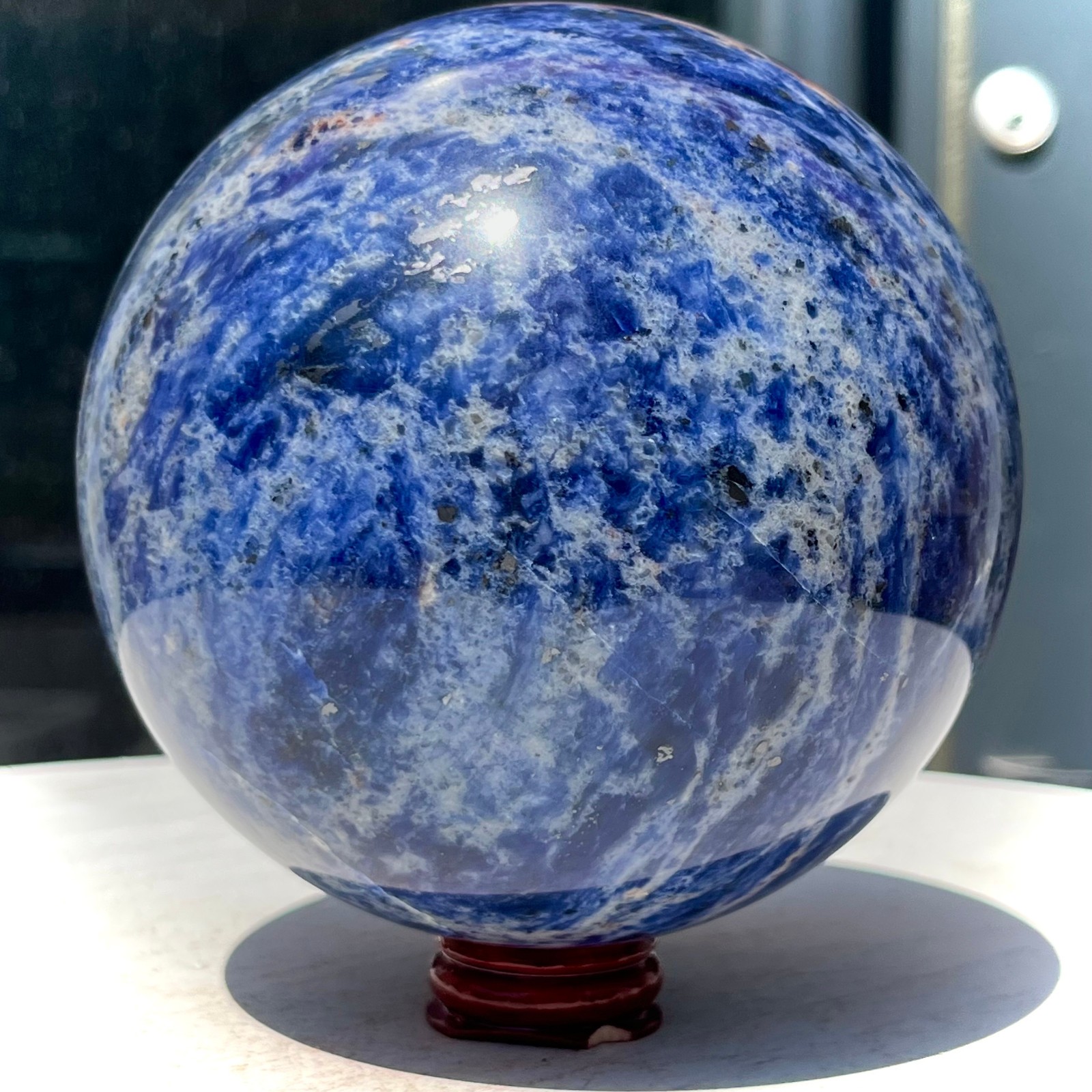 Genuine Blue Sodalite Sphere Unique Spiritual Healing Crystal Ball Gift 4.6 lb