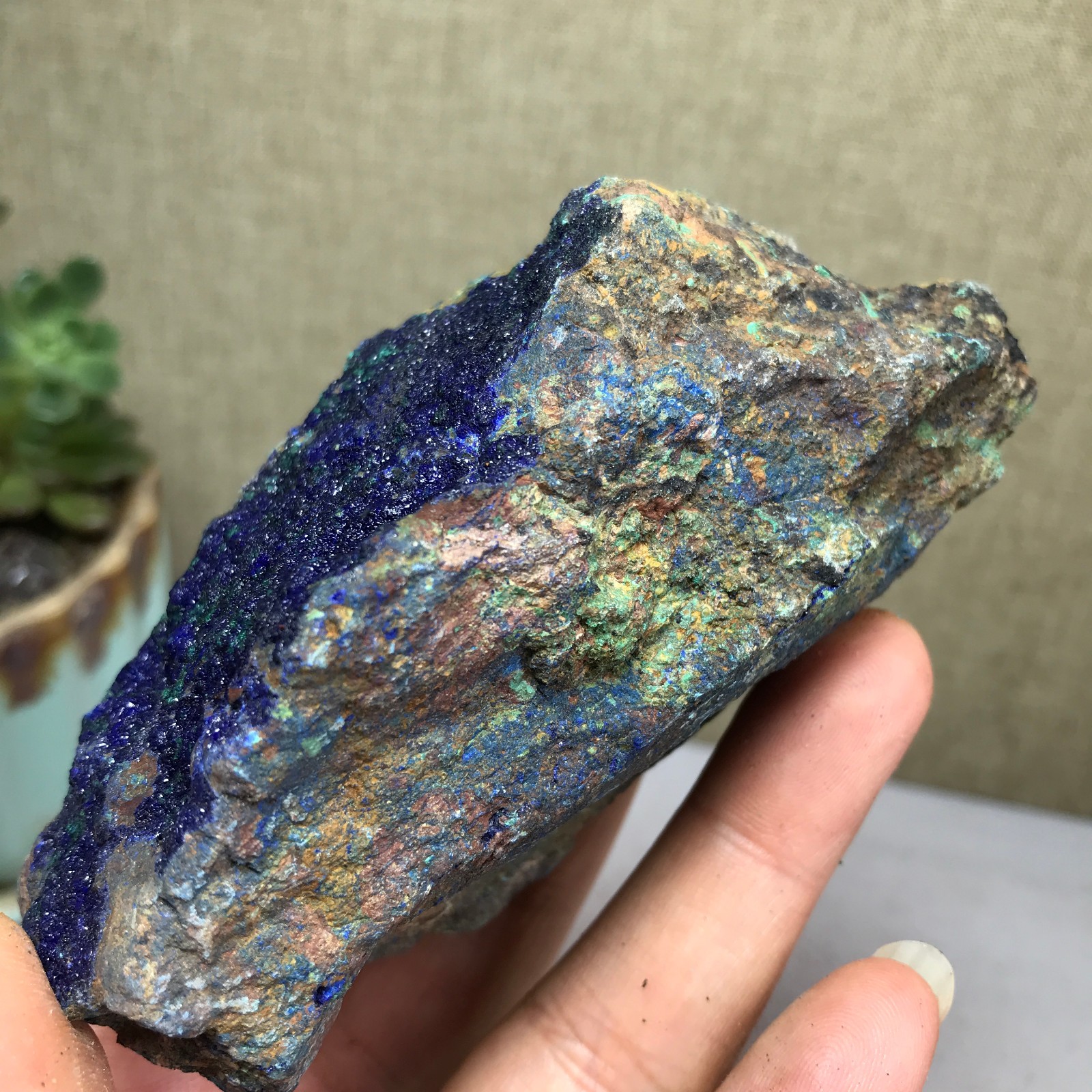 226g Natural Azurite Malachite gemstone Rough original Crystal Specimen A4639