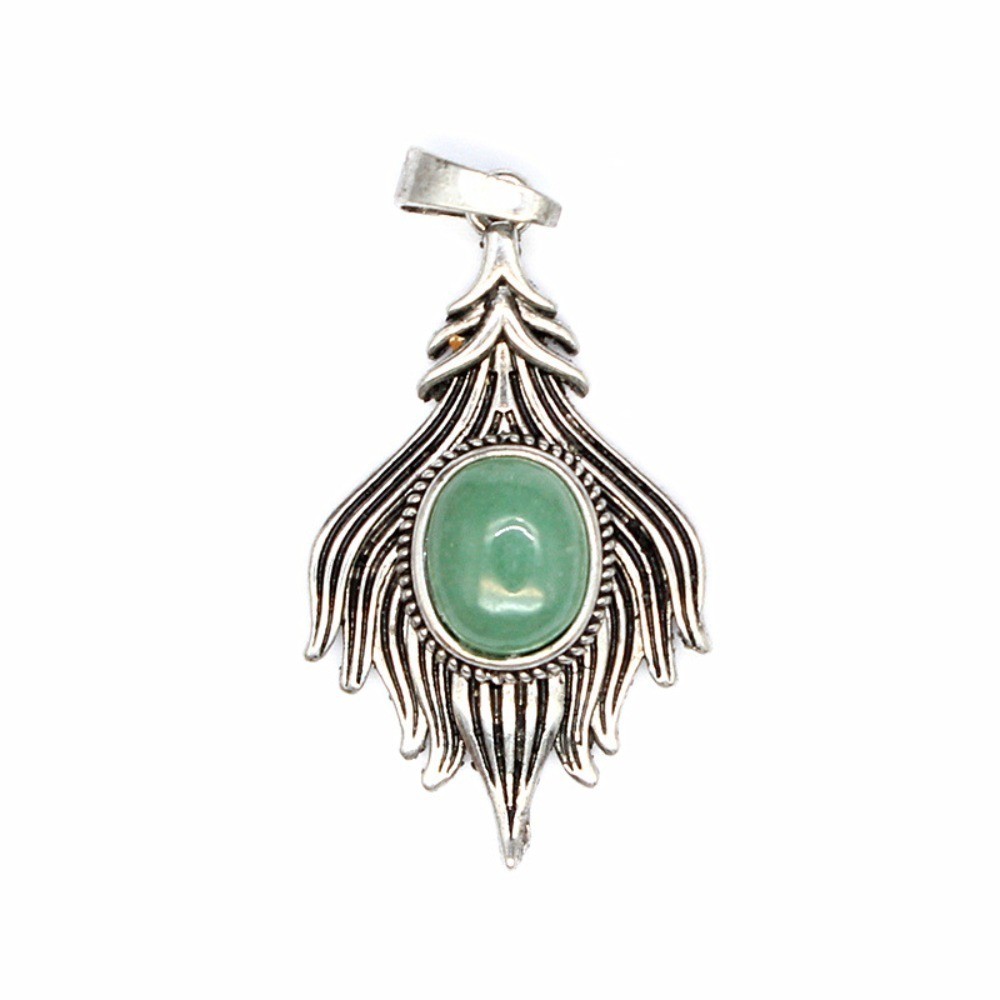 Vintage Fox Tail Charm Pendant Crystal Stone DIY HandCarved Fashion Jewelry Gift