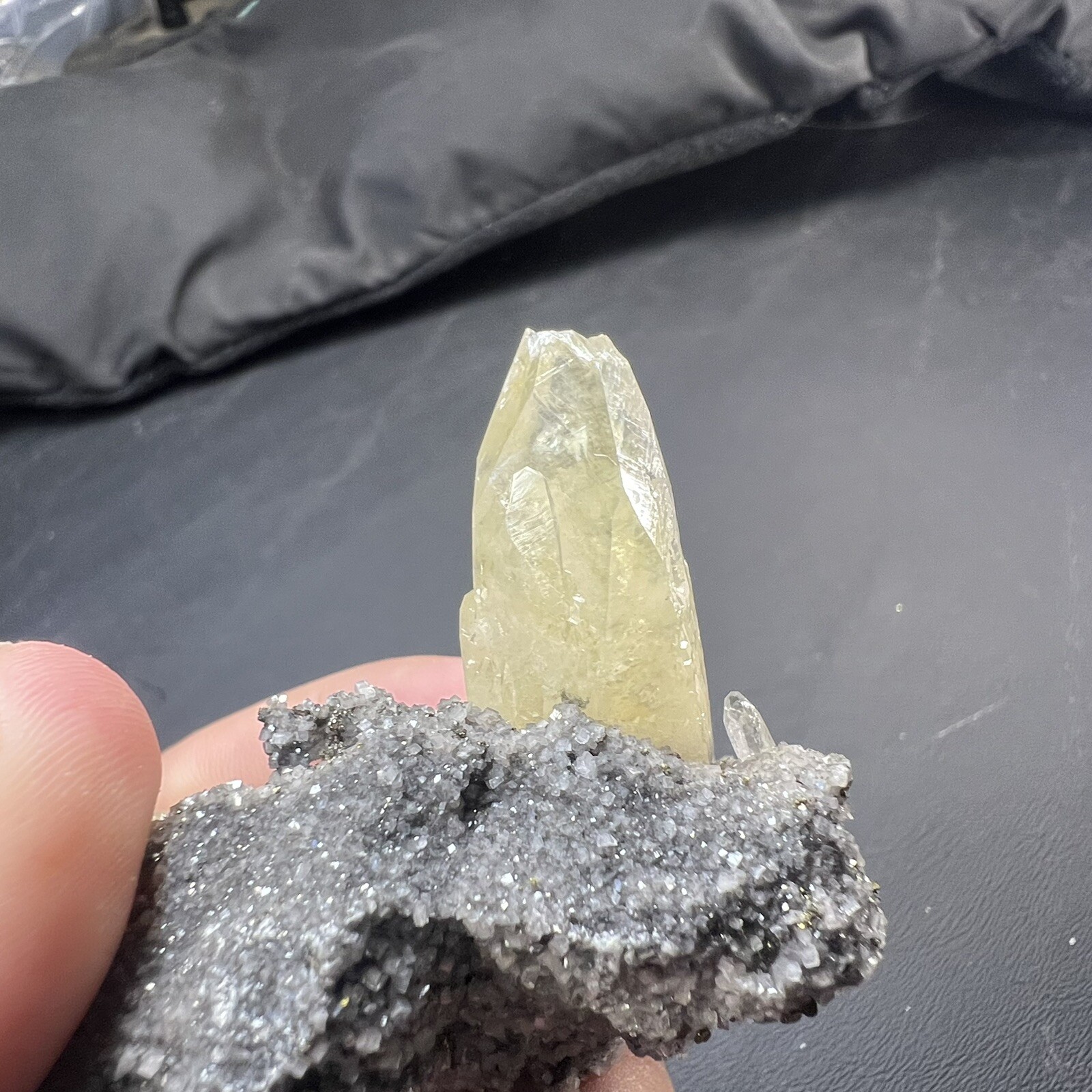 Calcite Crystal with Chalcopyrite Dolomite Matrix / Missouri